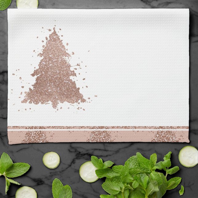 Paño De Cocina Posah Christmas Tree | Glam Rosa Gold Luxurious (Subido por el creador)