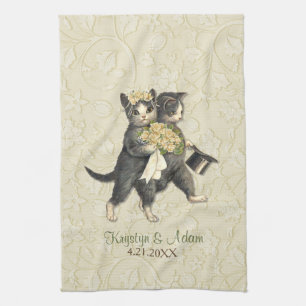 Paño De Cocina Posh Cats Boda Ivory