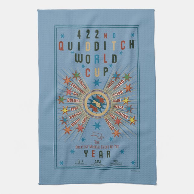 Paño De Cocina POSTER azul de la Copa del Mundo QUIDDITCH™ (Vertical)