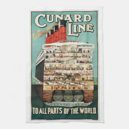 Paño De Cocina poster de barco de lujo Cunard Ocean liner,