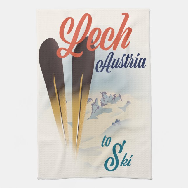 Paño De Cocina Poster de esquí de Lech Austria (Vertical)