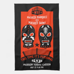 Paño De Cocina Poster de lucha retro vintage