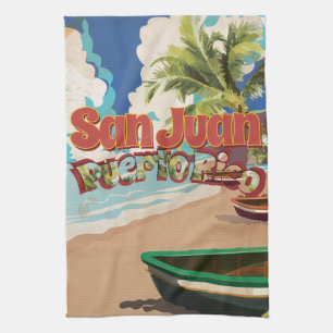 Paño De Cocina Poster de Viajes Vintage de San Juan Puerto Rico