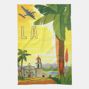 Paño De Cocina Poster de Viajes Vintage, Los Ángeles, California