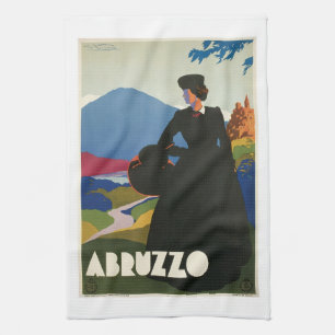 Paño De Cocina Poster del viaje del vintage de Abruzos, Italia