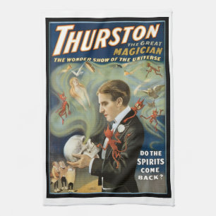 Paño De Cocina Póster Mágico Antiguo, Thurston, El Gran Mago
