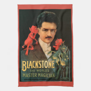 Paño De Cocina Póster Mágico Vintage, Gran Mago Blackstone