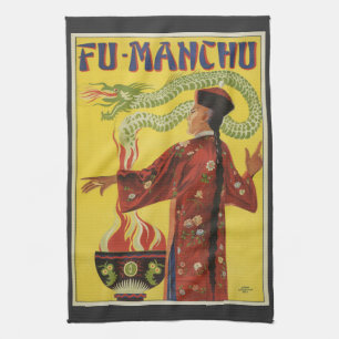 Paño De Cocina Póster Mágico Vintage, Mago Fu-Manchu