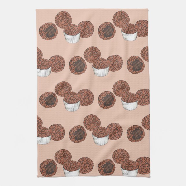 Paño De Cocina Postre de trufas de chocolate brasileño Brigadeiro (Vertical)