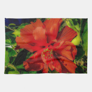 Paño De Cocina Potencia de flor roja