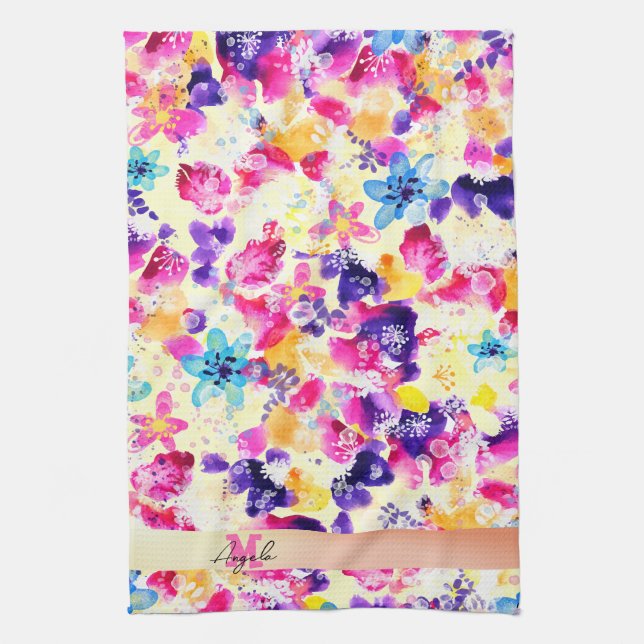 Paño De Cocina Pradera de flores silvestres shabby (Vertical)