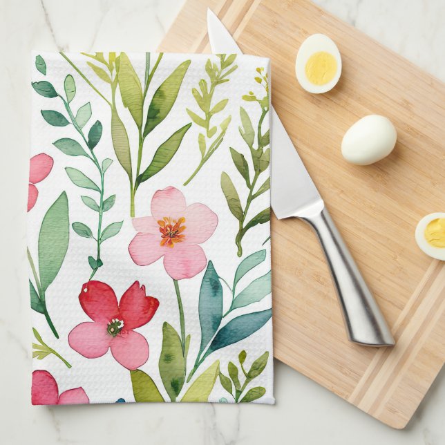 Paño De Cocina Prado de flores silvestres (Doblado Cuarto)