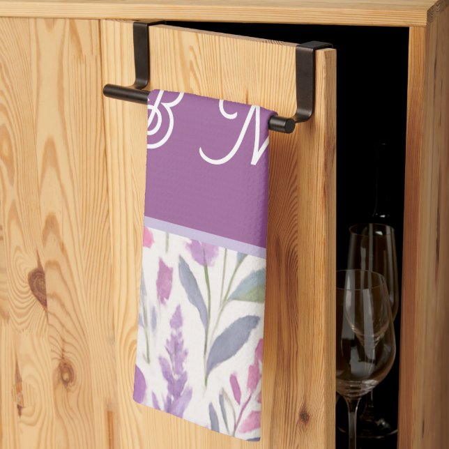 Paño De Cocina prado de primavera botánica rosa lila rosada Paste (Pliegue de tercios)