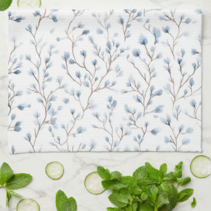 Paño De Cocina Precioso Chorro Nupcial Floral Azul Blanco