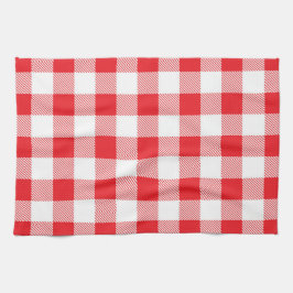 Paño De Cocina Premium Stylish Red and White Checkered