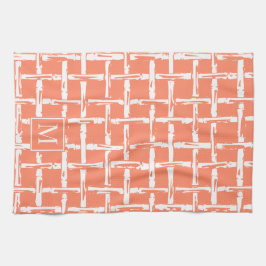 Paño De Cocina Preppy Bamboo – Coral Coastal Monogram