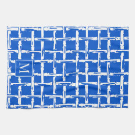 Paño De Cocina Preppy Bamboo – Royal Blue Coastal Monogram