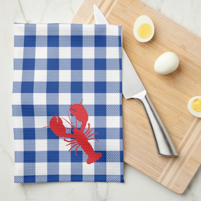 Paño De Cocina Preppy Lobster Bake Buffalo Plaid Grill Cook (Doblado Cuarto)