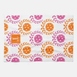 Paño De Cocina Preppy Pickleball Laurel Wreath - Orange Hot Pink