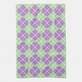 Paño De Cocina Preppy Purple Mint Green Argyle Kitchen Towels