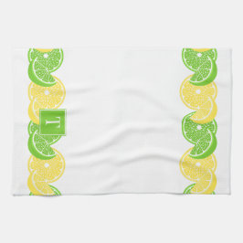 Paño De Cocina Preppy Summer Citrus Lemon Lime Slice Border