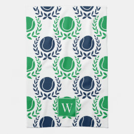 Paño De Cocina Preppy Tennis Laurel Wreath - Navy & Green