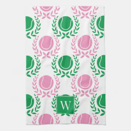 Paño De Cocina Preppy Tennis Laurel Wreath - Pink & Green