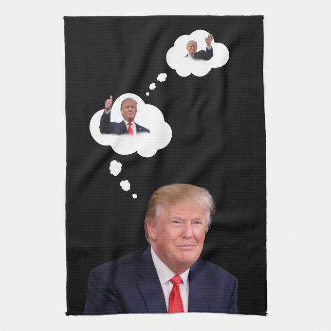 Paño De Cocina President Trump Thinking in Cloud fUNNY  (Vertical)