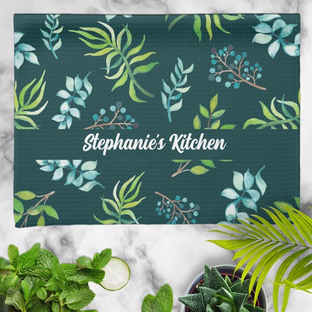 Paño De Cocina Pretty Watercolor Floral Garden Personalized (Subido por el creador)