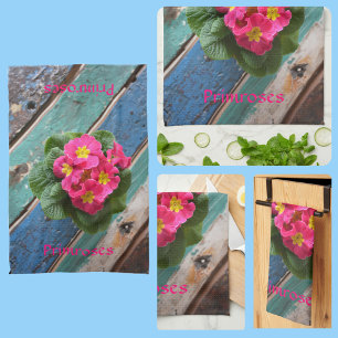Paño De Cocina Primarios rosas brillantes y coloridos florales ru