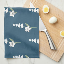 Paño De Cocina Primavera Botánica Floral Azul de la Marina