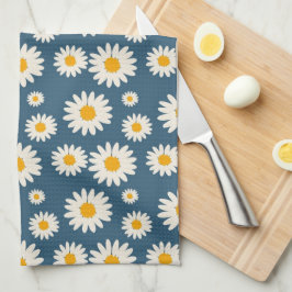 Paño De Cocina Primavera Botánica Floral Azul de la Marina