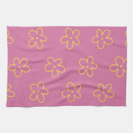 Paño De Cocina Primavera Botánica Floral Tropical Morada Amarilla