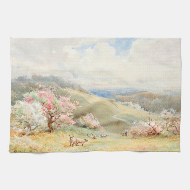 Paño De Cocina Primavera de cosecha de Joseph Rubens Powell (Horizontal)