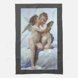 Paño De Cocina Primer Beso de Bouguereau, Ángeles Victorianos Ant