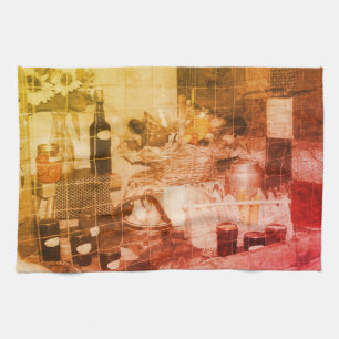 Paño De Cocina Productos de la Feria del País con Color Parcial V