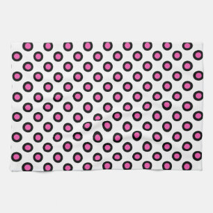Paño De Cocina productos de puntos de polka rosa y negro