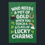 Paño De Cocina Profesor de St Patricks Encantador Afortunado Irla<br><div class="desc">Profesor de St Patricks Encanta con suerte el irlandés por profesor</div>