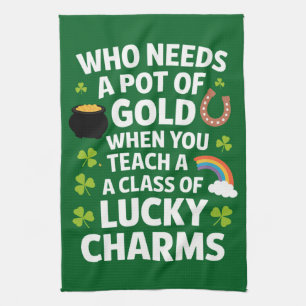 Paño De Cocina Profesor de St Patricks Encantador Afortunado Irla