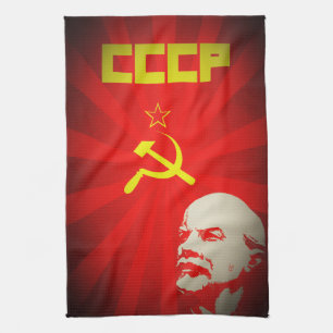 Paño De Cocina propa rojo comunista de Unión Soviética Lenin