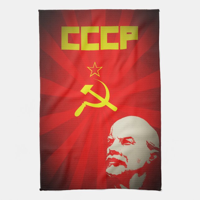 Paño De Cocina propa rojo comunista de Unión Soviética Lenin (Vertical)