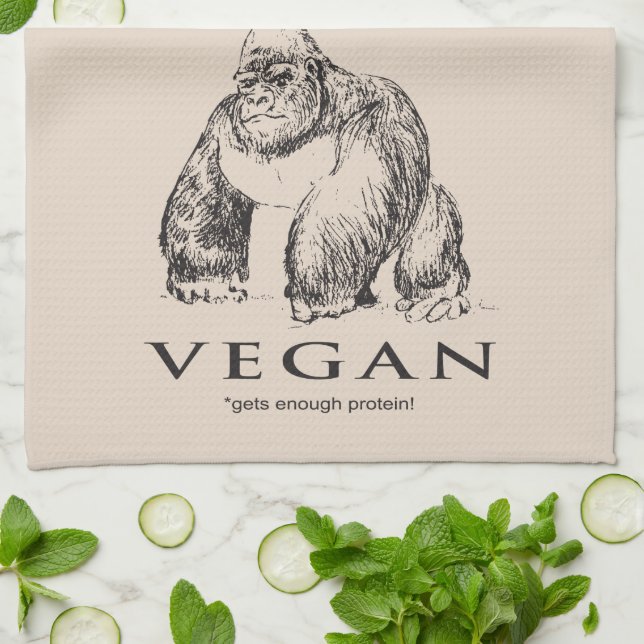 Paño De Cocina Proteína vegetariana divertida de gorila (Doblado)