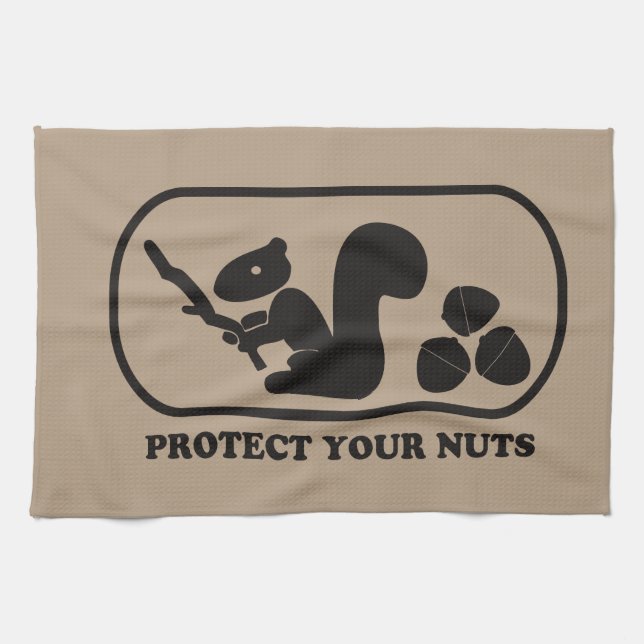 Paño De Cocina Proteja sus nueces - chica ido (Horizontal)