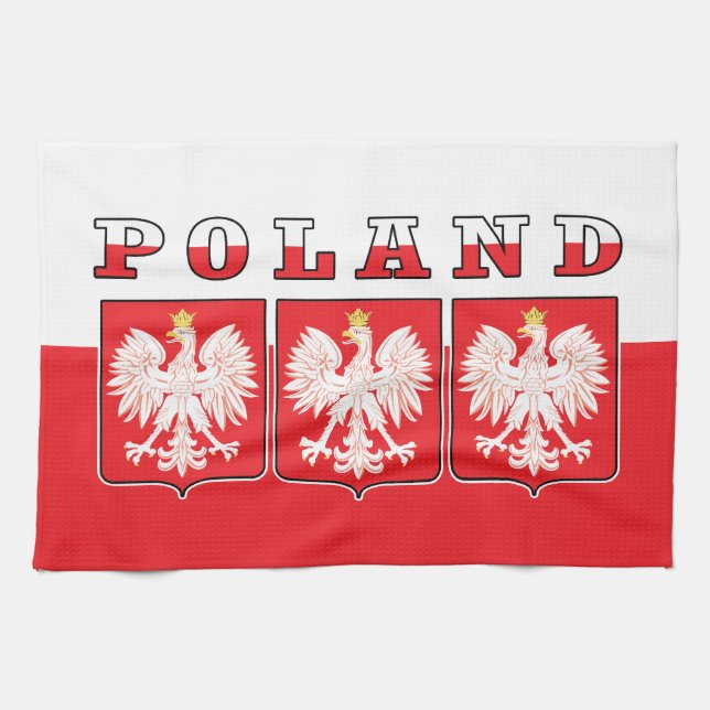 Paño De Cocina Protestas con bandera de águila de Polonia (Horizontal)