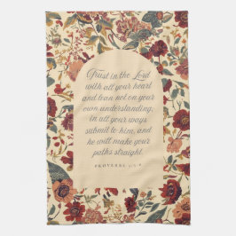 Paño De Cocina Proverbs 3:5–6 Trust in the Lord Vintage Floral