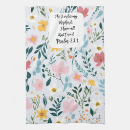 Paño De Cocina Psalm 23:1 Floral Kitchen Towels