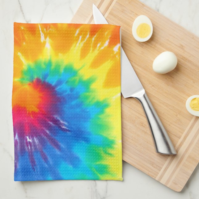 Paño De Cocina Psicodelia Neon Tie-Dye (Doblado Cuarto)