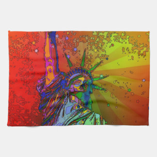 Paño De Cocina Psicodelia NYC Arcoiris Estatua de la Libertad 1R