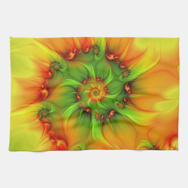 Paño De Cocina Psychedelic Colorful Modern Abstract Fractal Art (Horizontal)