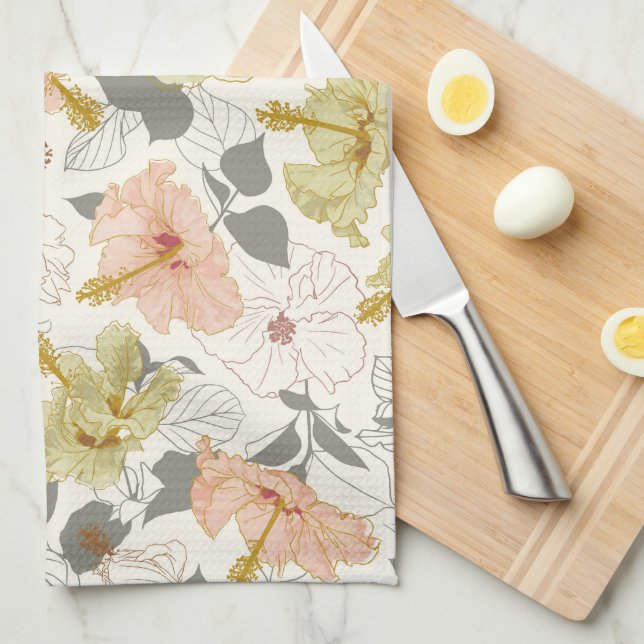 Paño De Cocina Pua Hibiscus, Māla Lani (Doblado Cuarto)